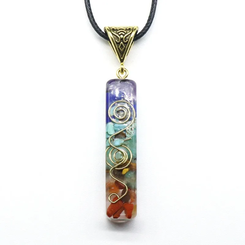 Orgonite Hex Chakra Stone Meditation Reiki Pendant