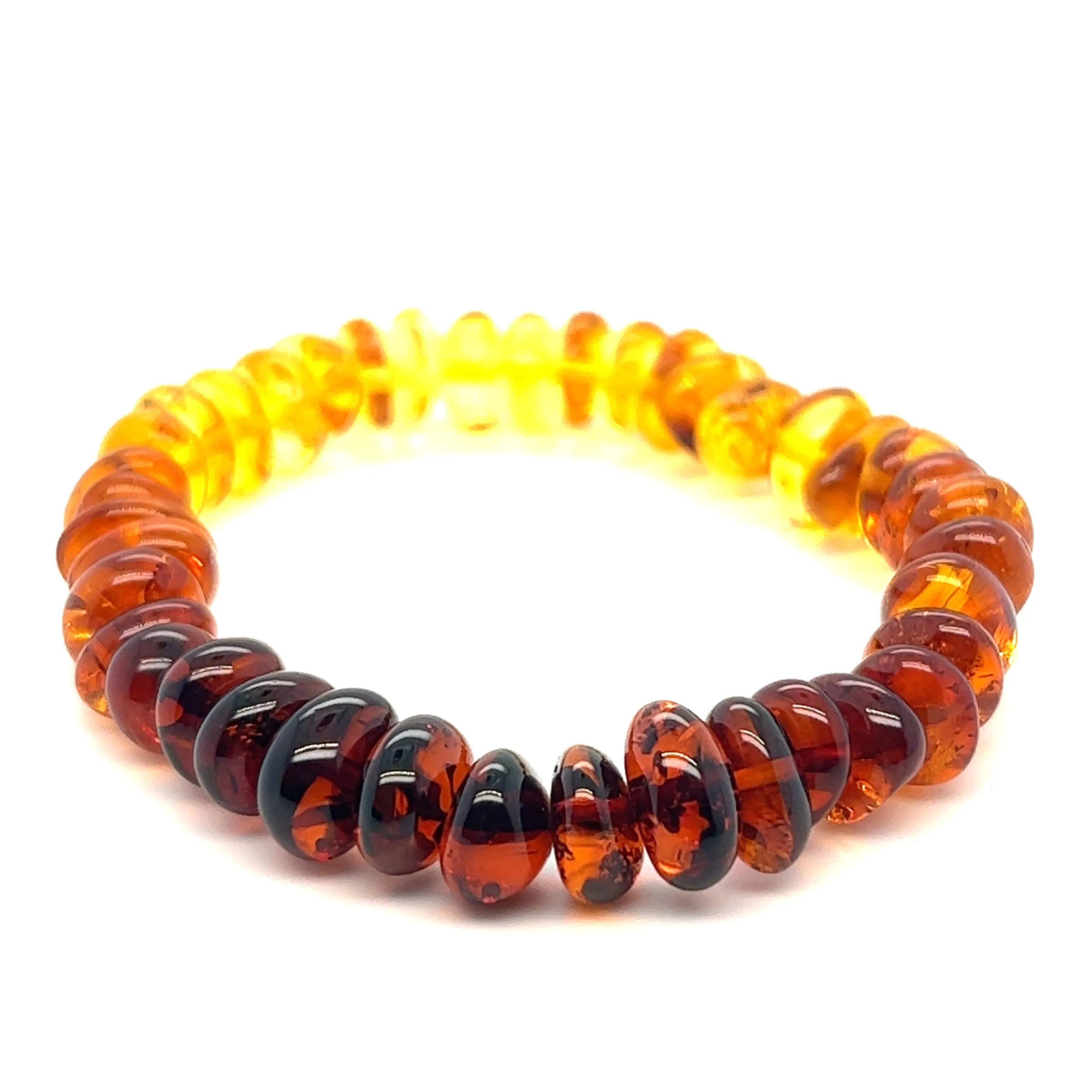 Outstanding Baltic Amber Rondelle Beaded Bracelet