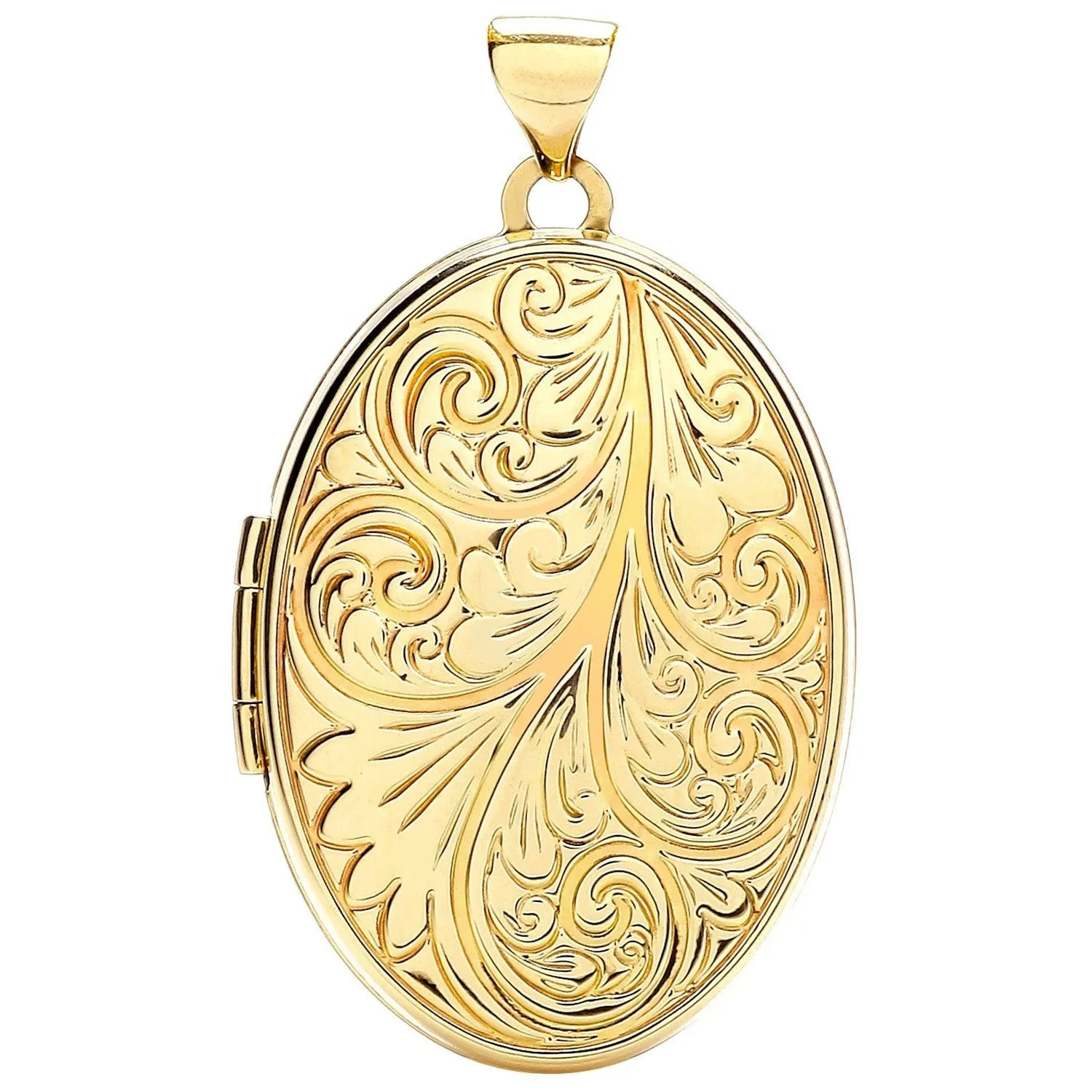 Oval Locket Pendant Necklace in 9ct Yellow Gold