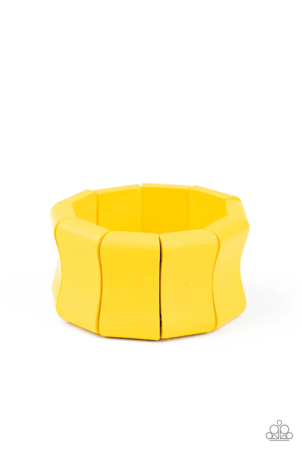 Paparazzi Caribbean Couture - Yellow Wooden Bracelet
