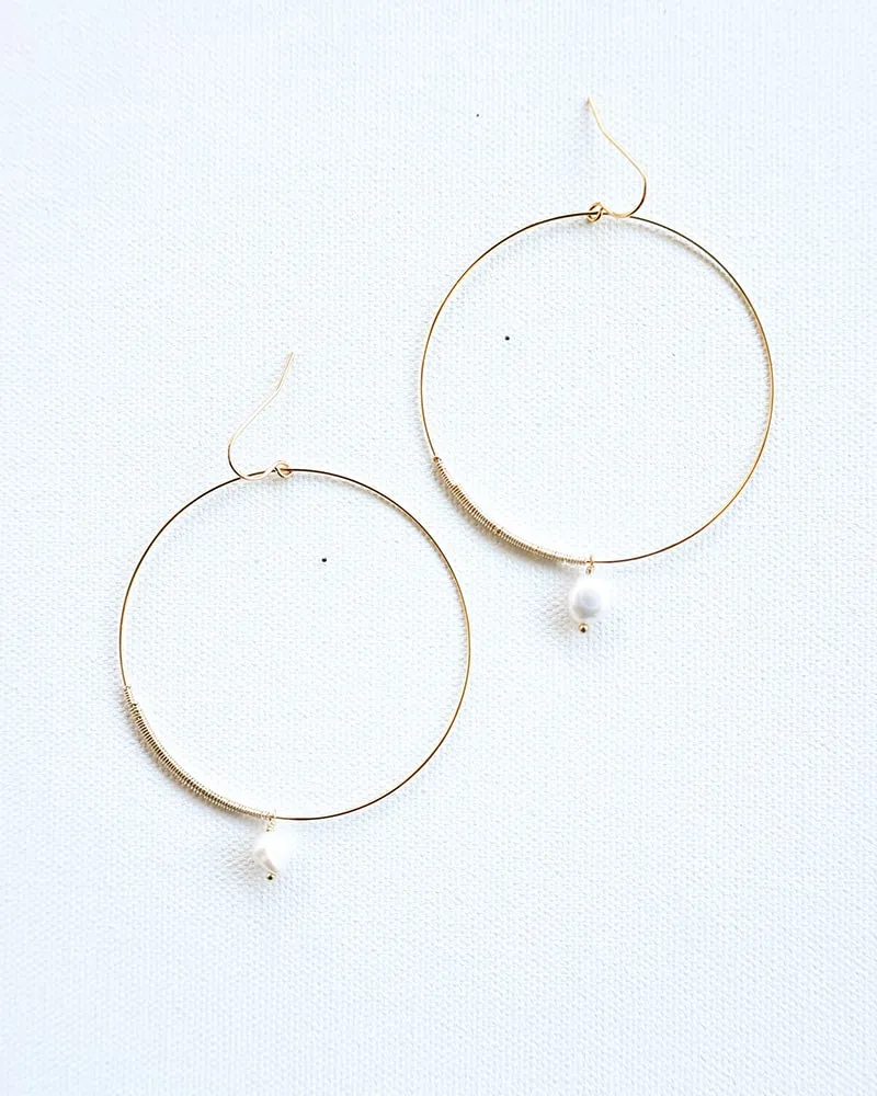Pearl Hoop Earrings