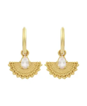 Petal Earrings with Rose Quartz | 22k Gold Plate