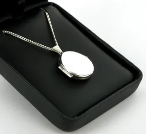 Plain Oval Locket ~ 18" Curb Chain