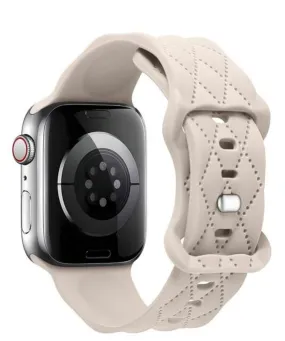 Quilted Silicone Watch Band - Natural