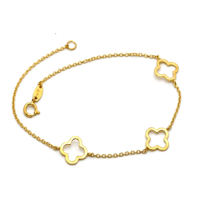 Real Gold 3 VC Plain Hollow Bracelet 3350 (17 CM) BR1708