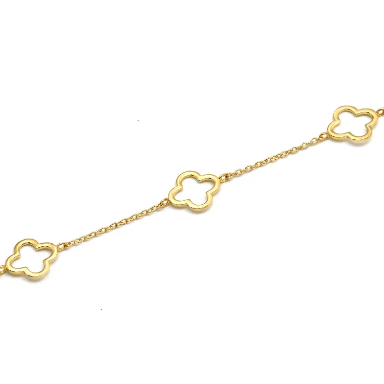 Real Gold 3 VC Plain Hollow Bracelet 3350 (17 CM) BR1708