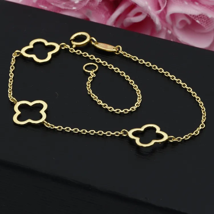Real Gold 3 VC Plain Hollow Bracelet 3350 (17 CM) BR1708