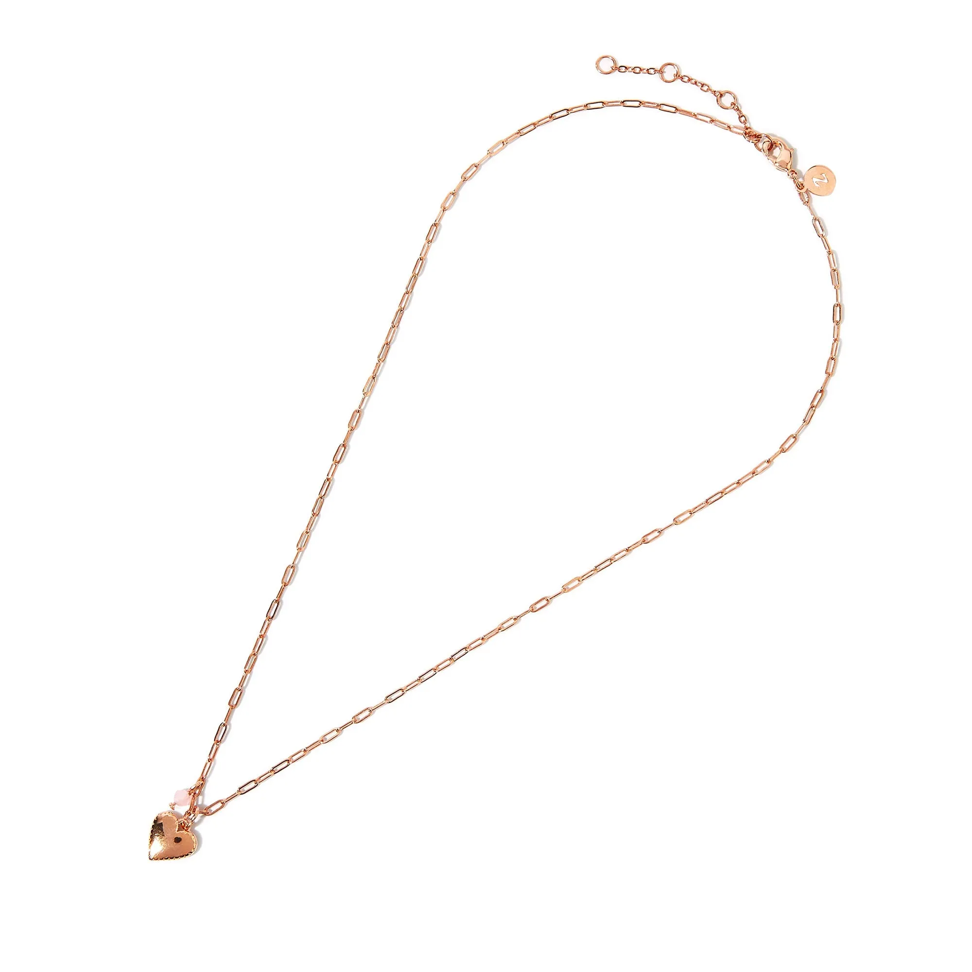 Real Gold Plated Rose Quartz Heart Necklace Pendant For Women By Accessorize London