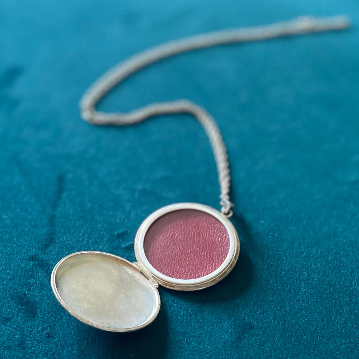 Restored antique silver locket with original chain - includes your own photo and message designed and fit by us