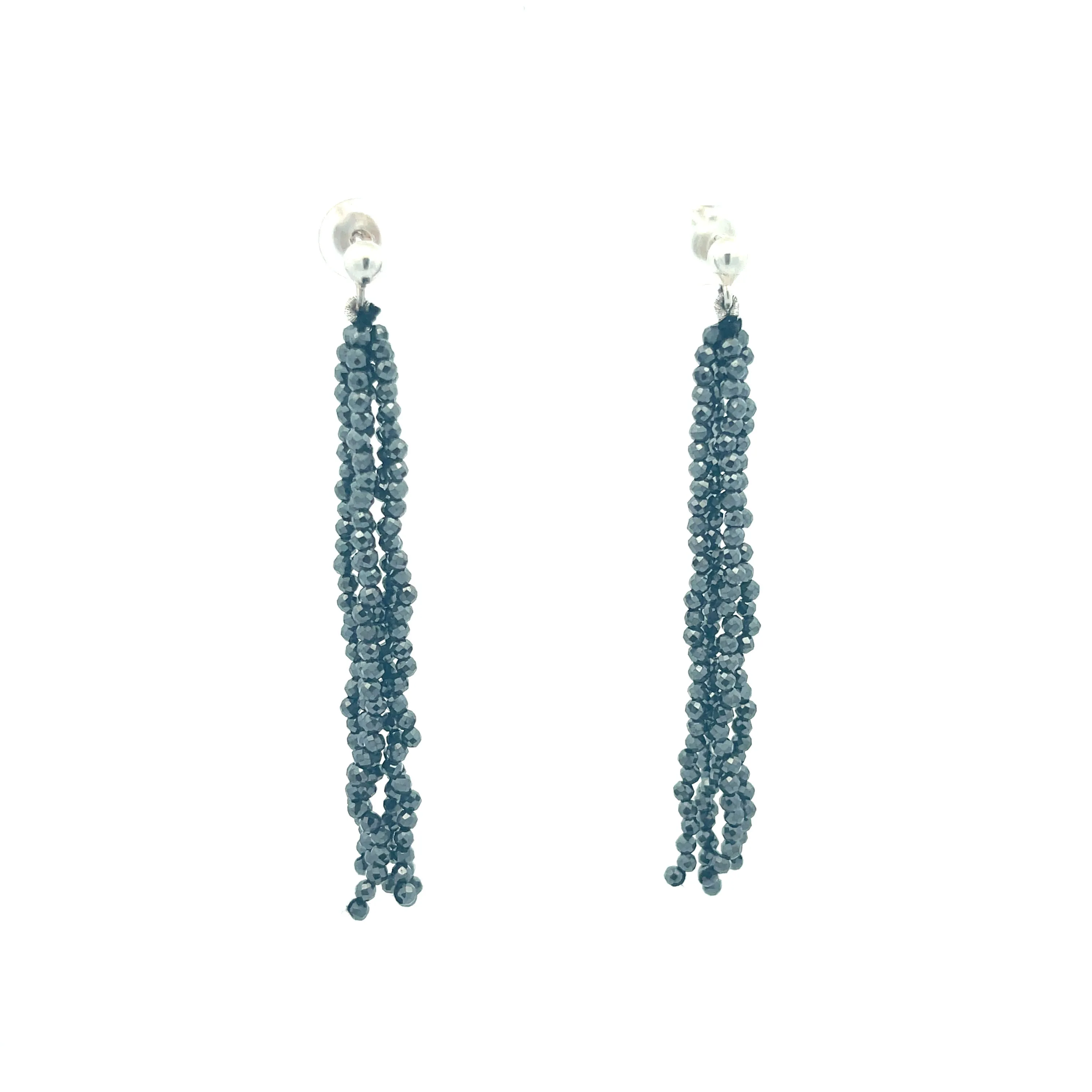 Ridhi Hematite Earrings, Sterling Silver
