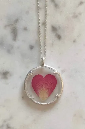 Rose Petal Locket Necklace
