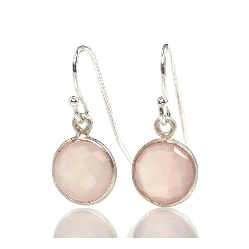 Rose Quartz Earrings with Sterling Silver Ear Wires