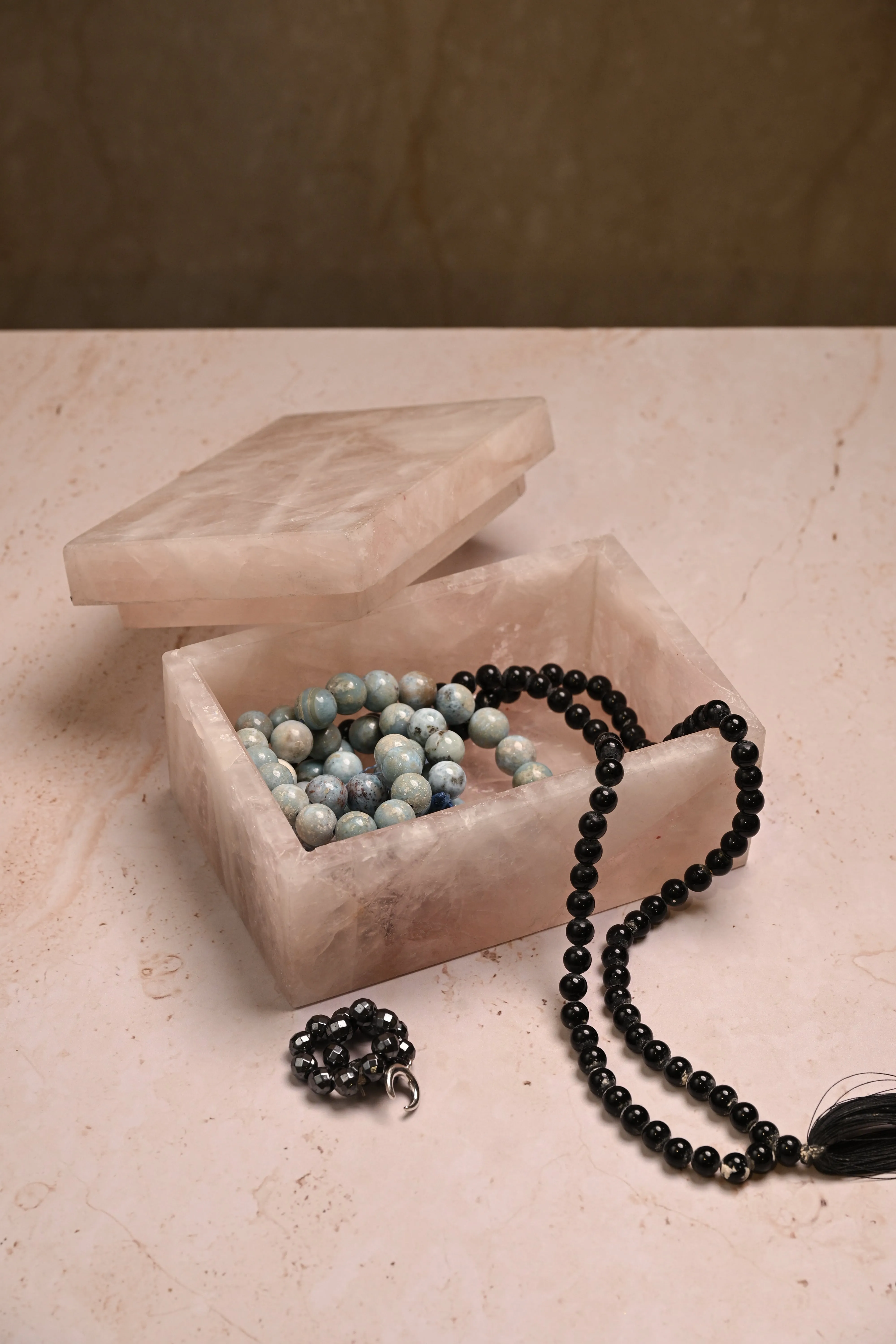 Rose Quartz Jewellery Box