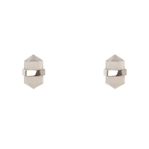 Rose Quartz with Silver Wrap Earrings