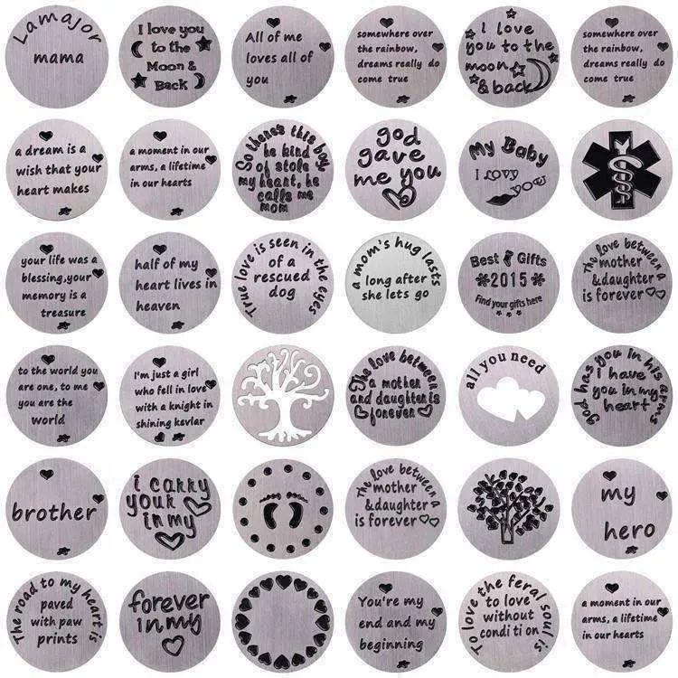Round Stamped Plate for Round Charm Locket Necklaces ~ Choose Your Theme!