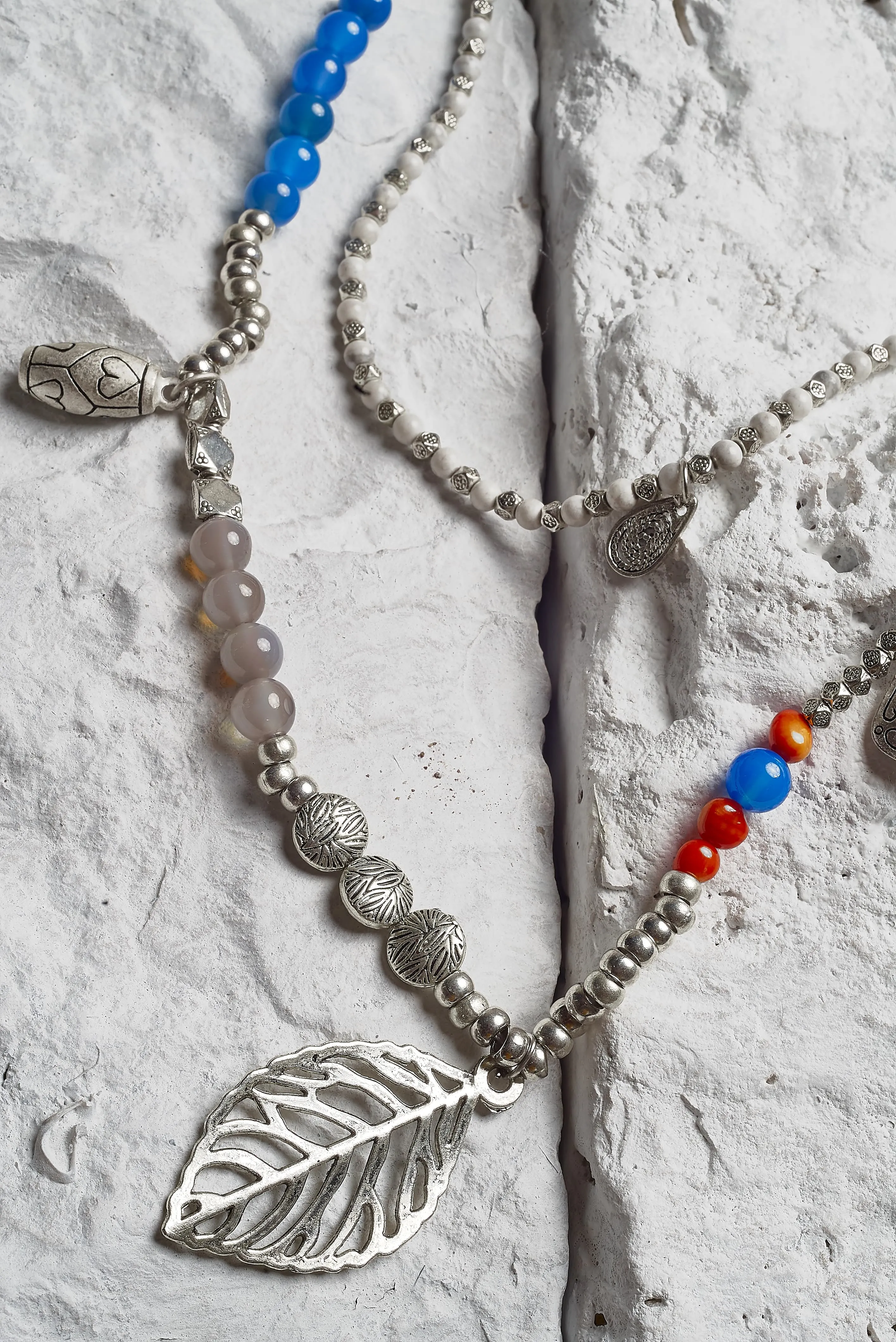 Scarlett Leaf Charm Necklace Orange