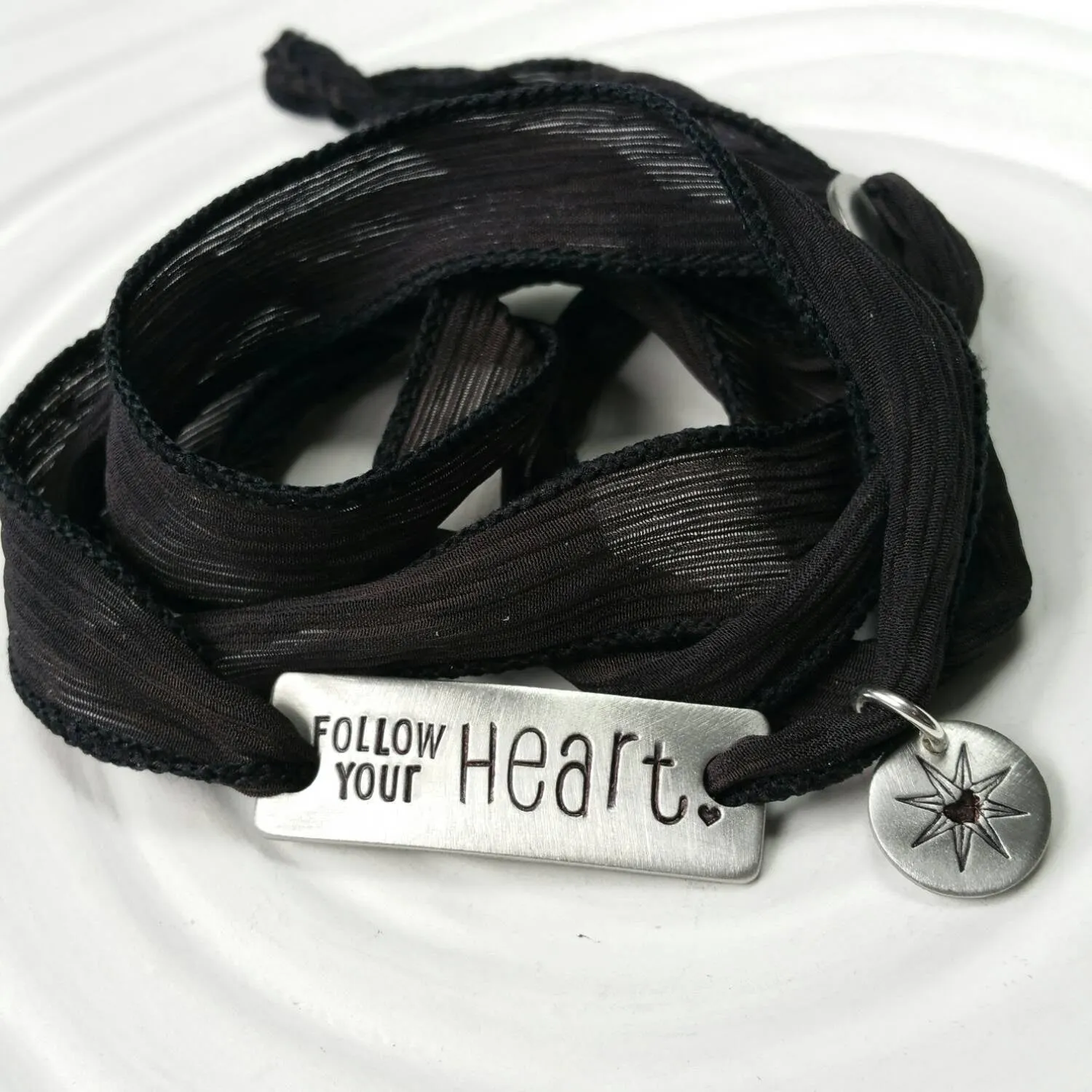 Silk Ribbon Wrap Bracelet | Exclusive Slide Clasp | Follow Your Heart
