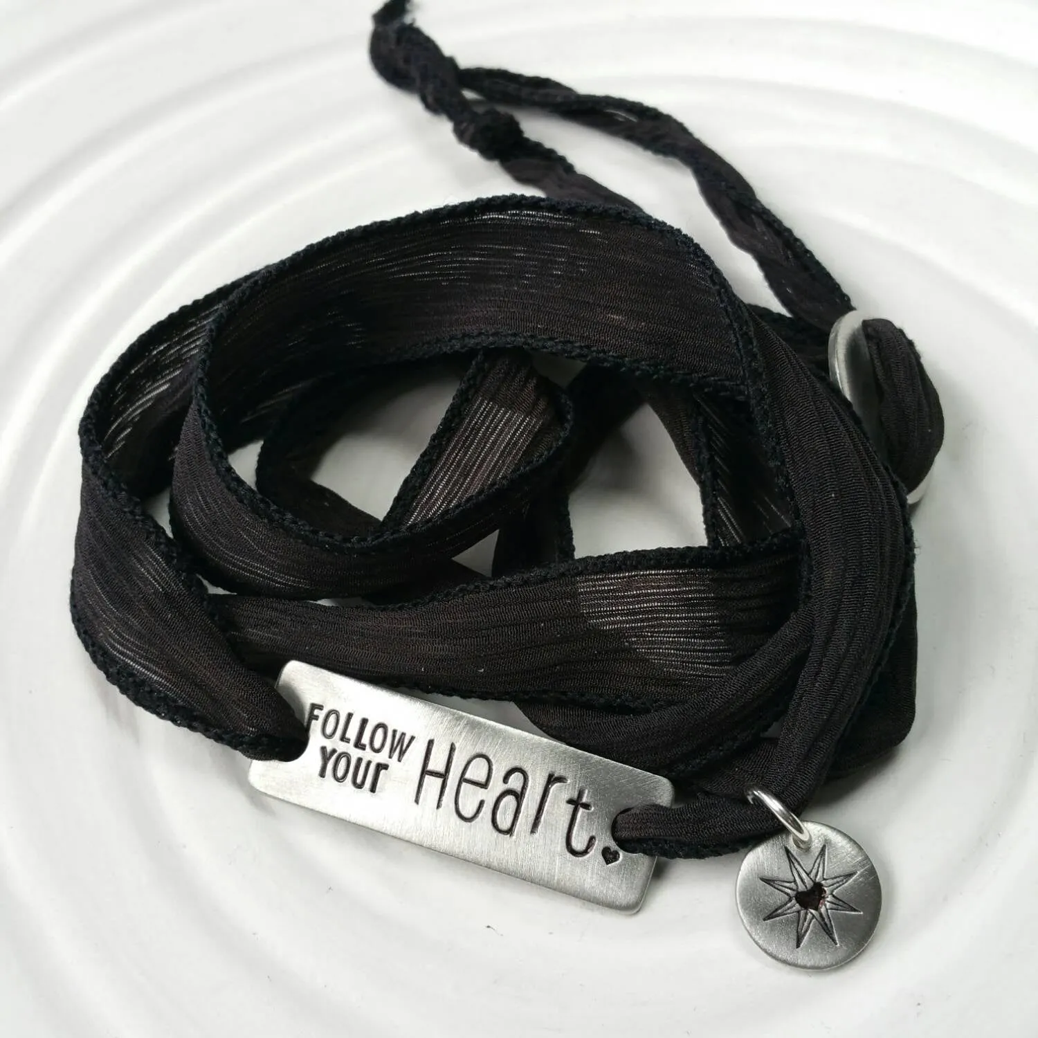 Silk Ribbon Wrap Bracelet | Exclusive Slide Clasp | Follow Your Heart