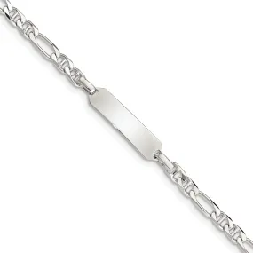 Silver Adjustable Child ID Anchor Link Bracelet