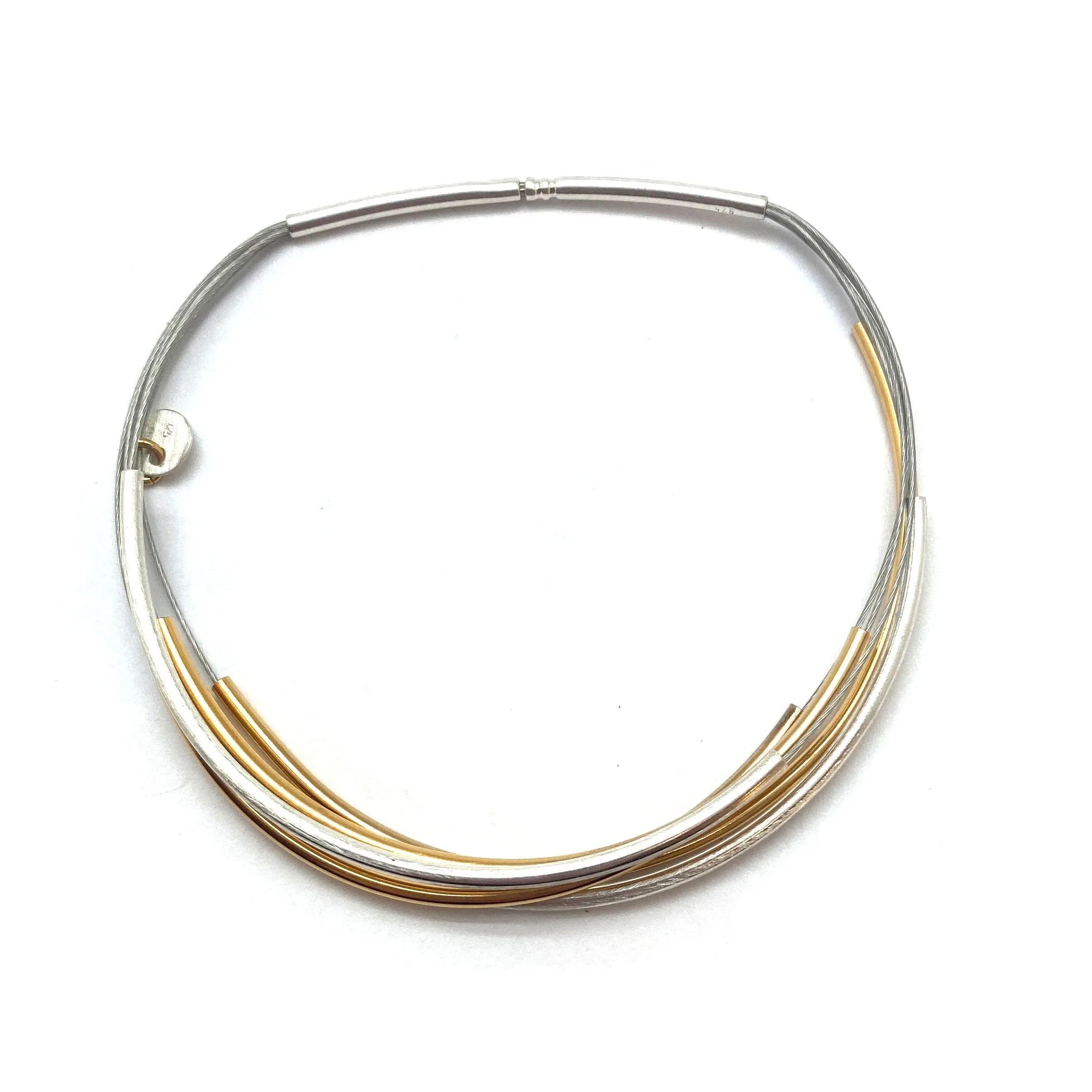 Silver and Gold Bar Bracelet
