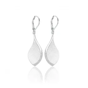 Silver Mother of Pearl Cubic Zirconia Earrings SEG0088