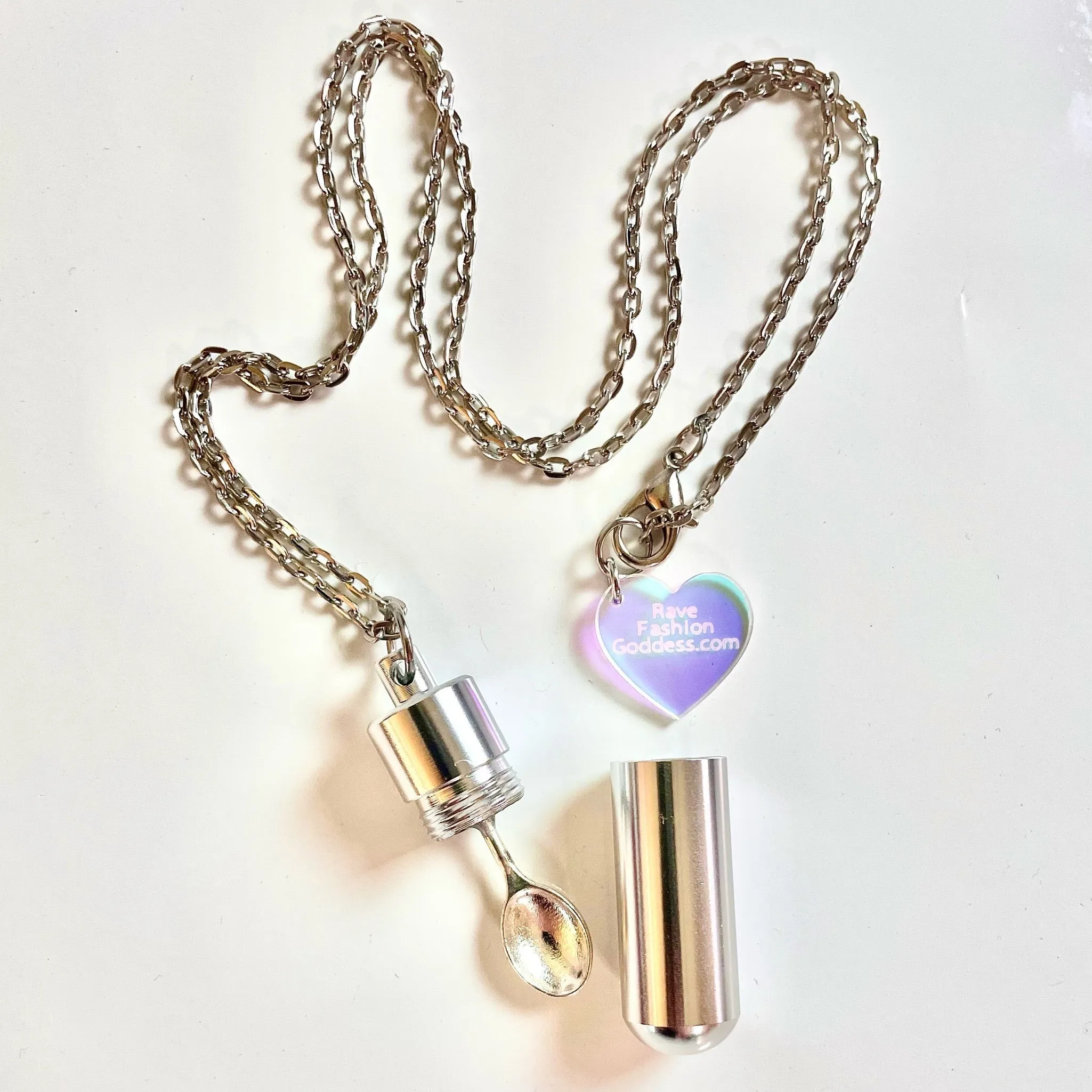 Silver Snuff Necklace With Spoon