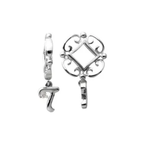 Silver T Initial Dangle Charm S219D
