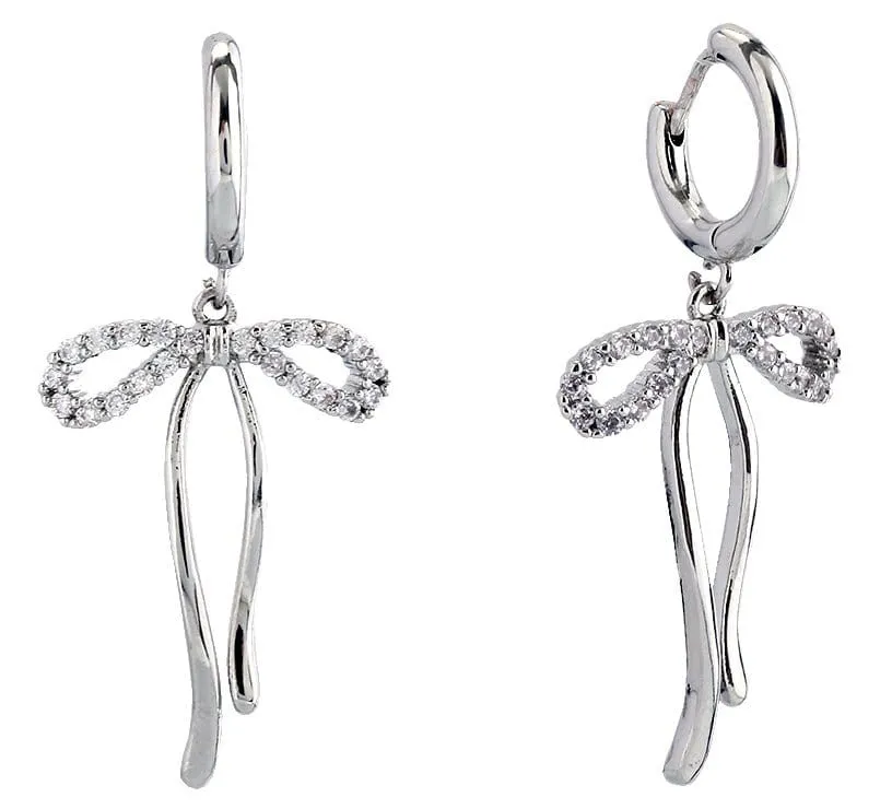 SJE311134 14K Dipped Dangle Ribbon Earrings