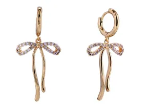 SJE311134 14K Dipped Dangle Ribbon Earrings