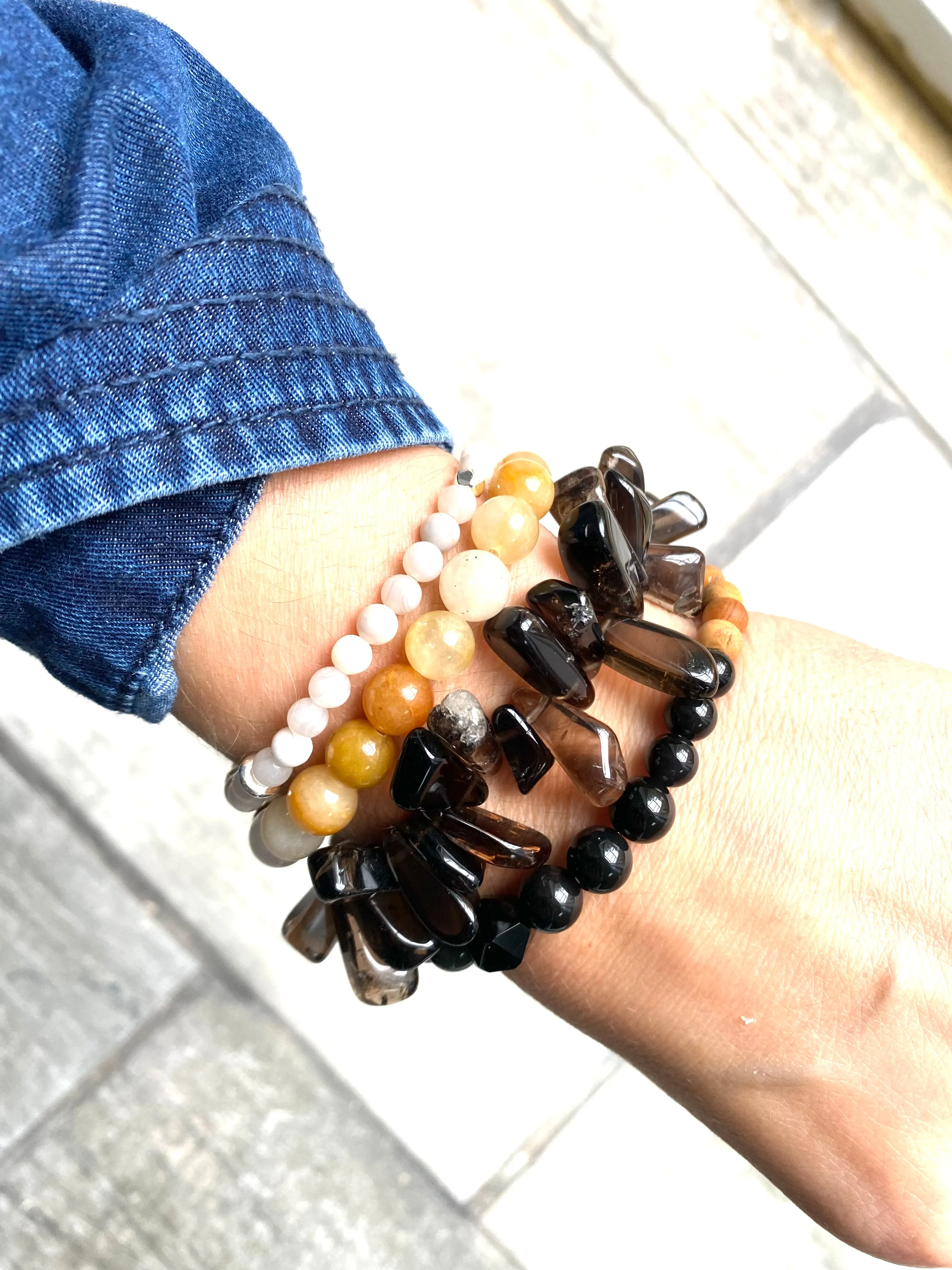 Smoky Quartz Crystal Diffuser Bracelet