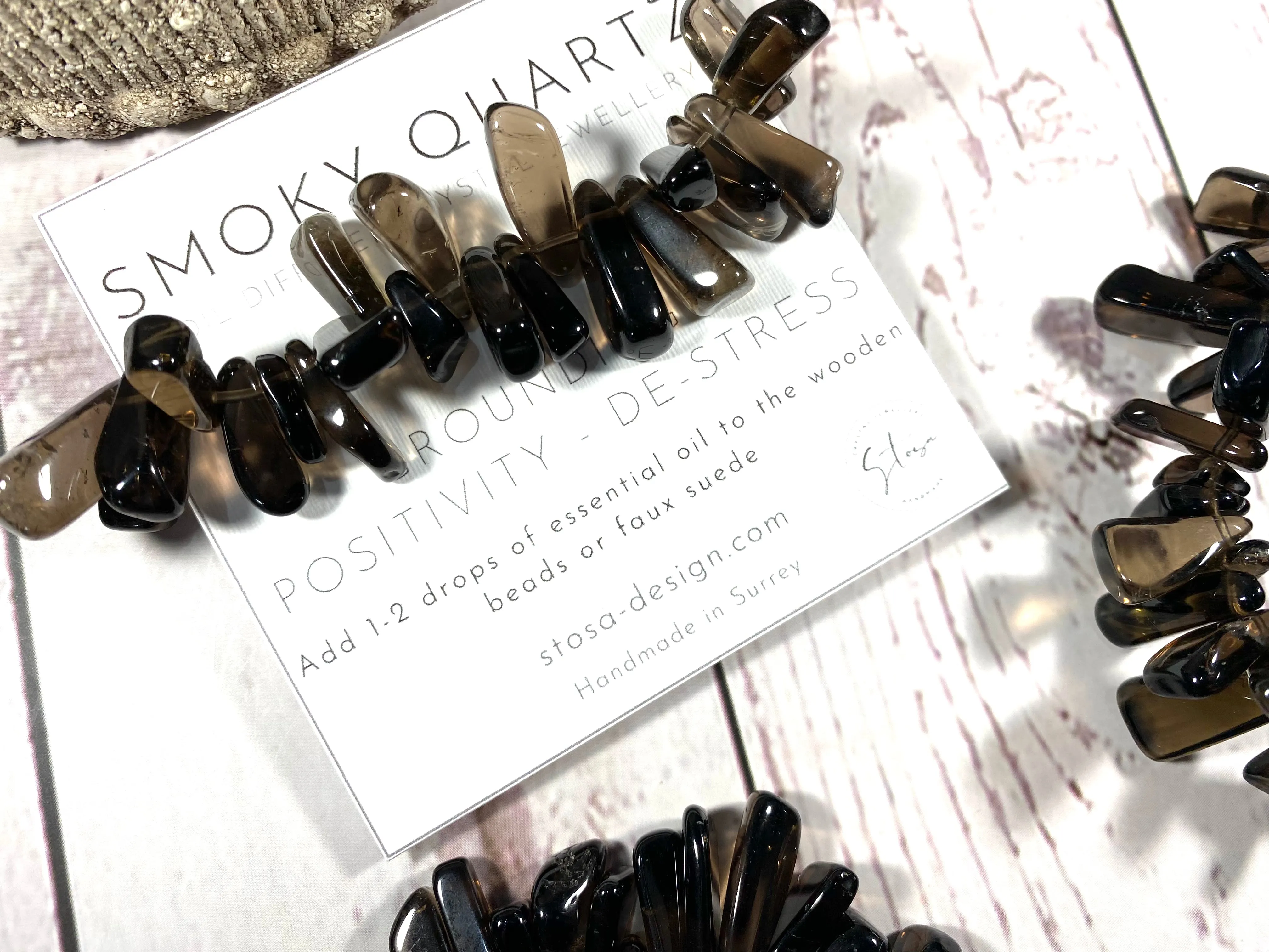 Smoky Quartz Crystal Diffuser Bracelet