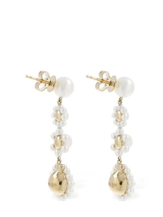 Sophie Bille Brahe   Fleur Jeanne 14kt &amp; pearl earrings 