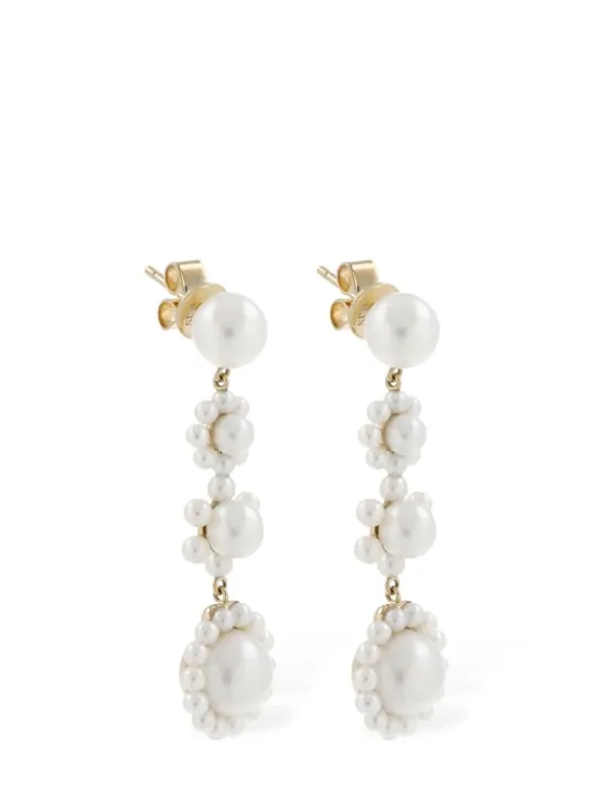 Sophie Bille Brahe   Fleur Jeanne 14kt &amp; pearl earrings 