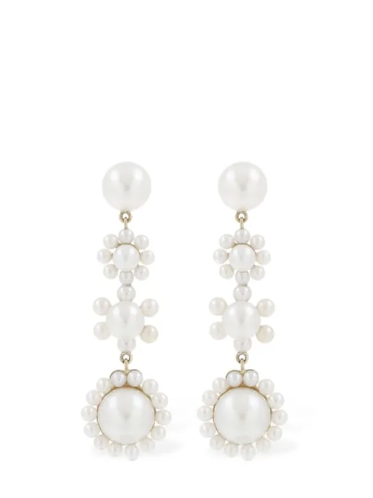 Sophie Bille Brahe   Fleur Jeanne 14kt &amp; pearl earrings 