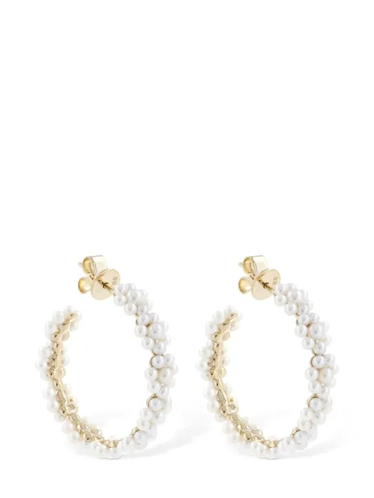 Sophie Bille Brahe   Grande Boucle Parc 14kt &amp; pearl earrings 