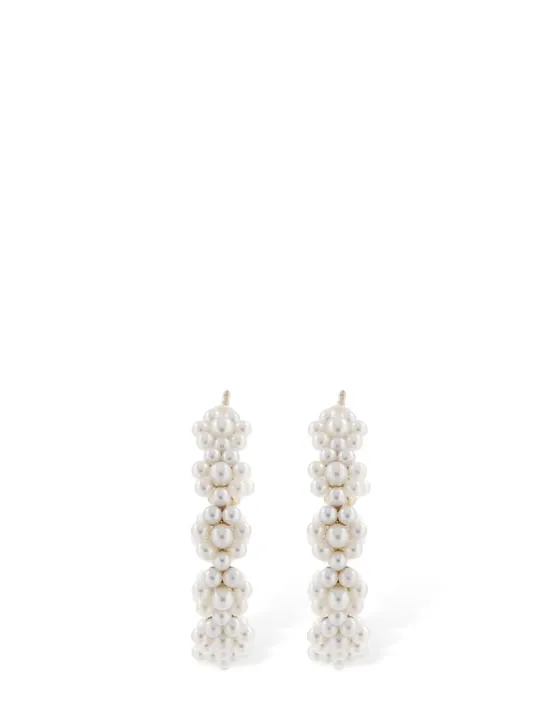 Sophie Bille Brahe   Grande Boucle Parc 14kt &amp; pearl earrings 