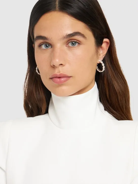 Sophie Bille Brahe   Grande Boucle Parc 14kt &amp; pearl earrings 