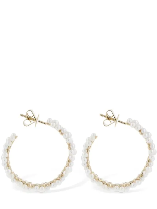 Sophie Bille Brahe   Grande Boucle Parc 14kt &amp; pearl earrings 