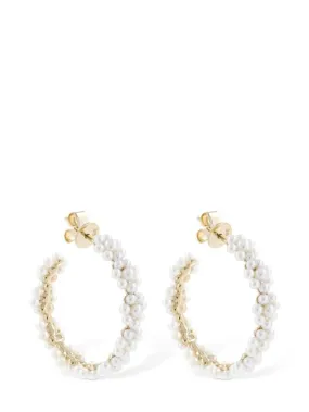 Sophie Bille Brahe   Grande Boucle Parc 14kt &amp; pearl earrings 