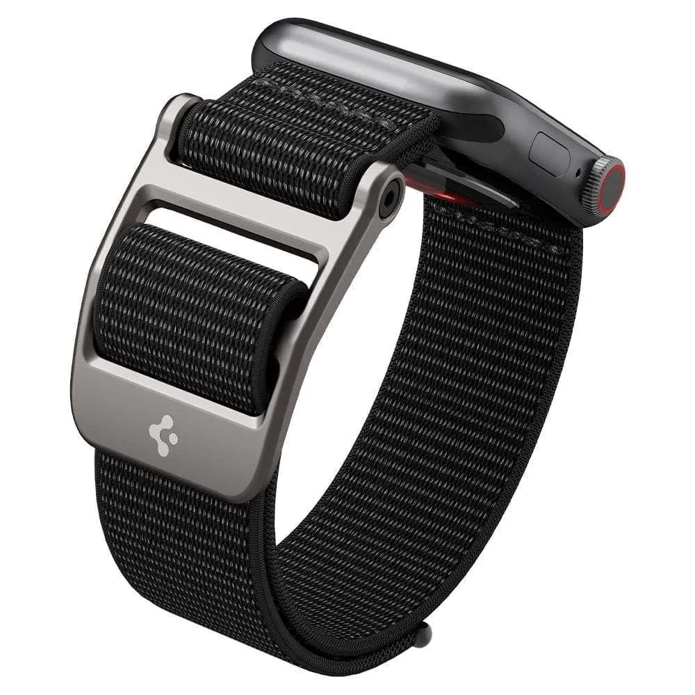 Spigen Durapro Flex Apple Watch (42/44/SE/45/46/49mm) Stof Rem m. Zink Spænde - Sort