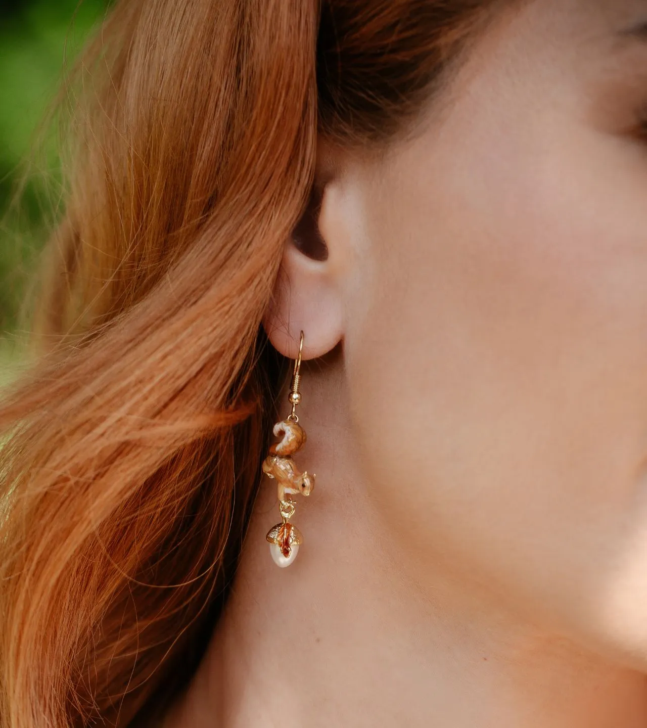 Squirrel & Acorn Drop Earrings