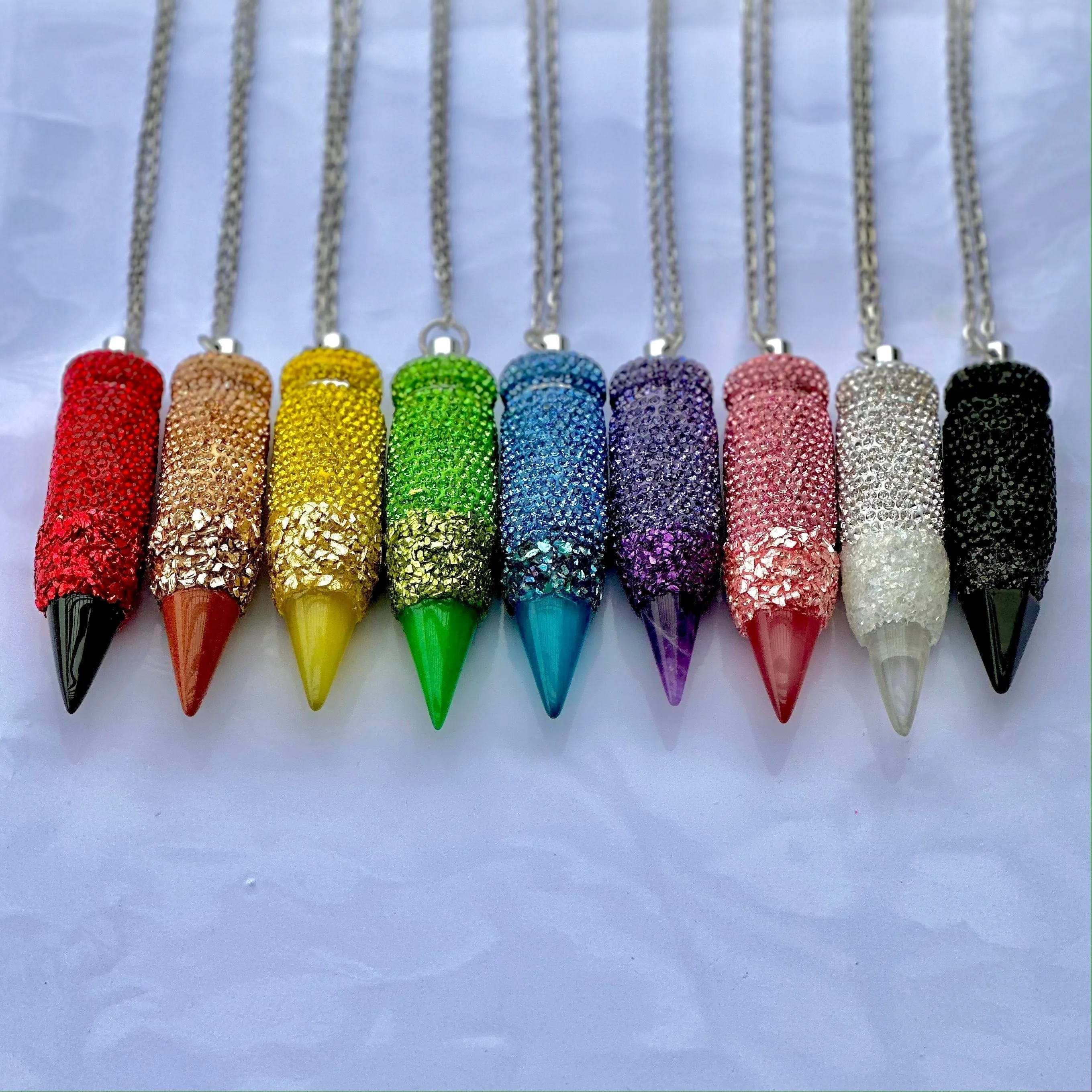 Stash Necklace With Spoon in Rhinestone