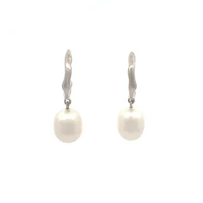 Sterling Silver 7.5-8 mm Freshwater Pearl Drop Earrings
