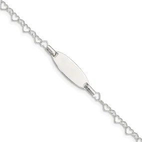 Sterling Silver Children ID Heart Link Bracelet
