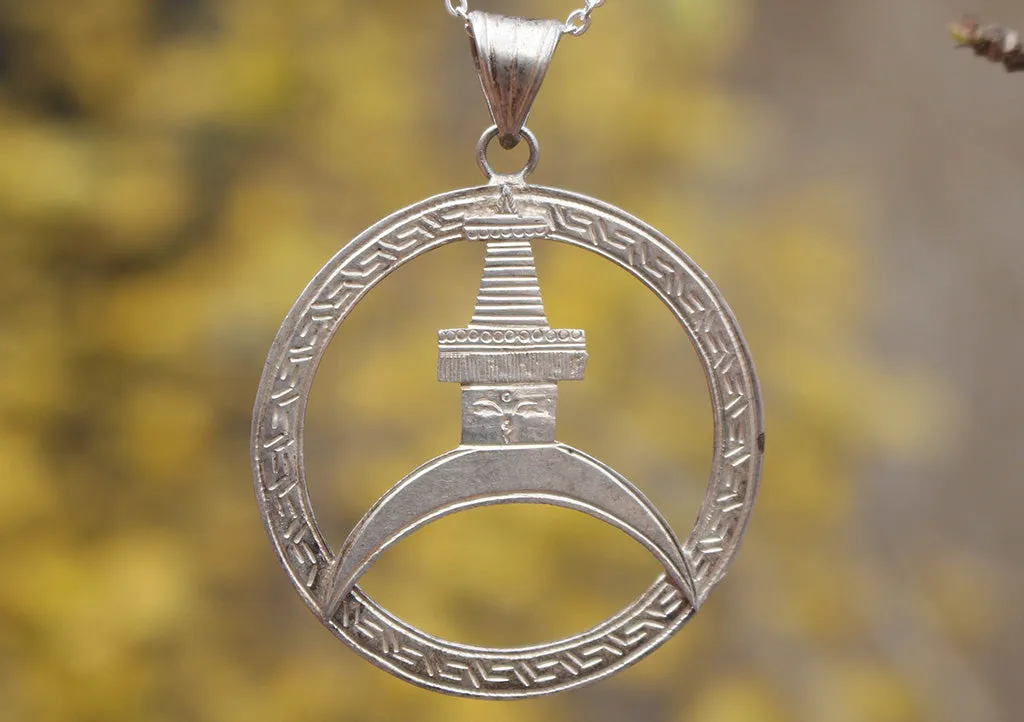 Sterling Silver Handmade Stupa Pendant
