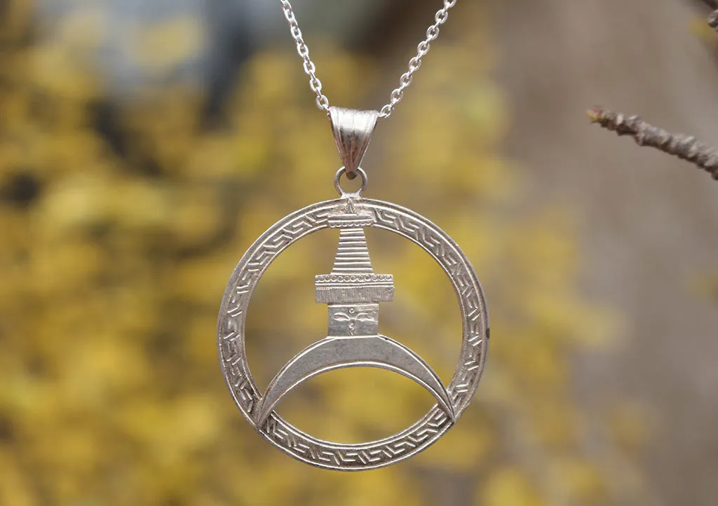 Sterling Silver Handmade Stupa Pendant