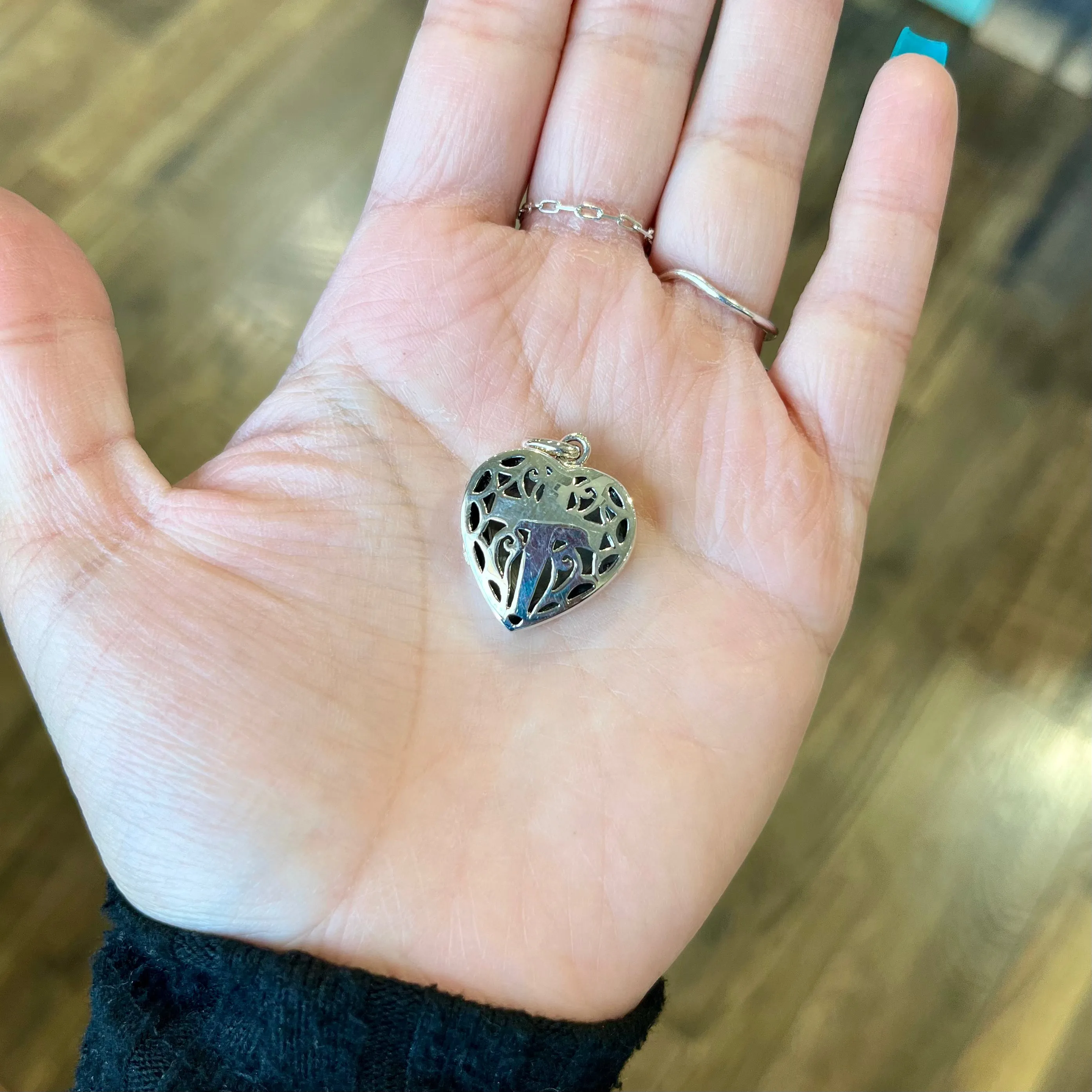 Sterling Silver Locket Heart Charm