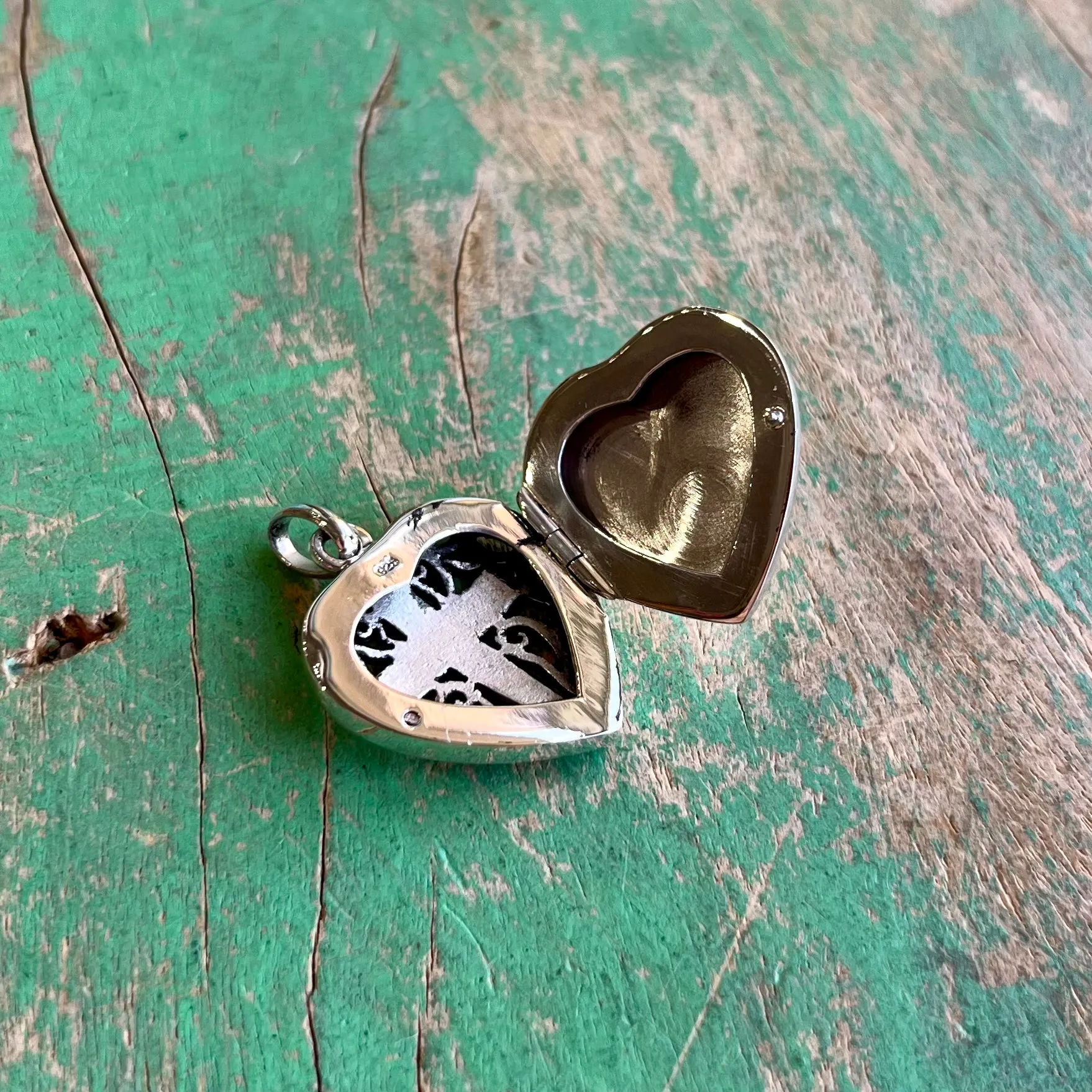 Sterling Silver Locket Heart Charm