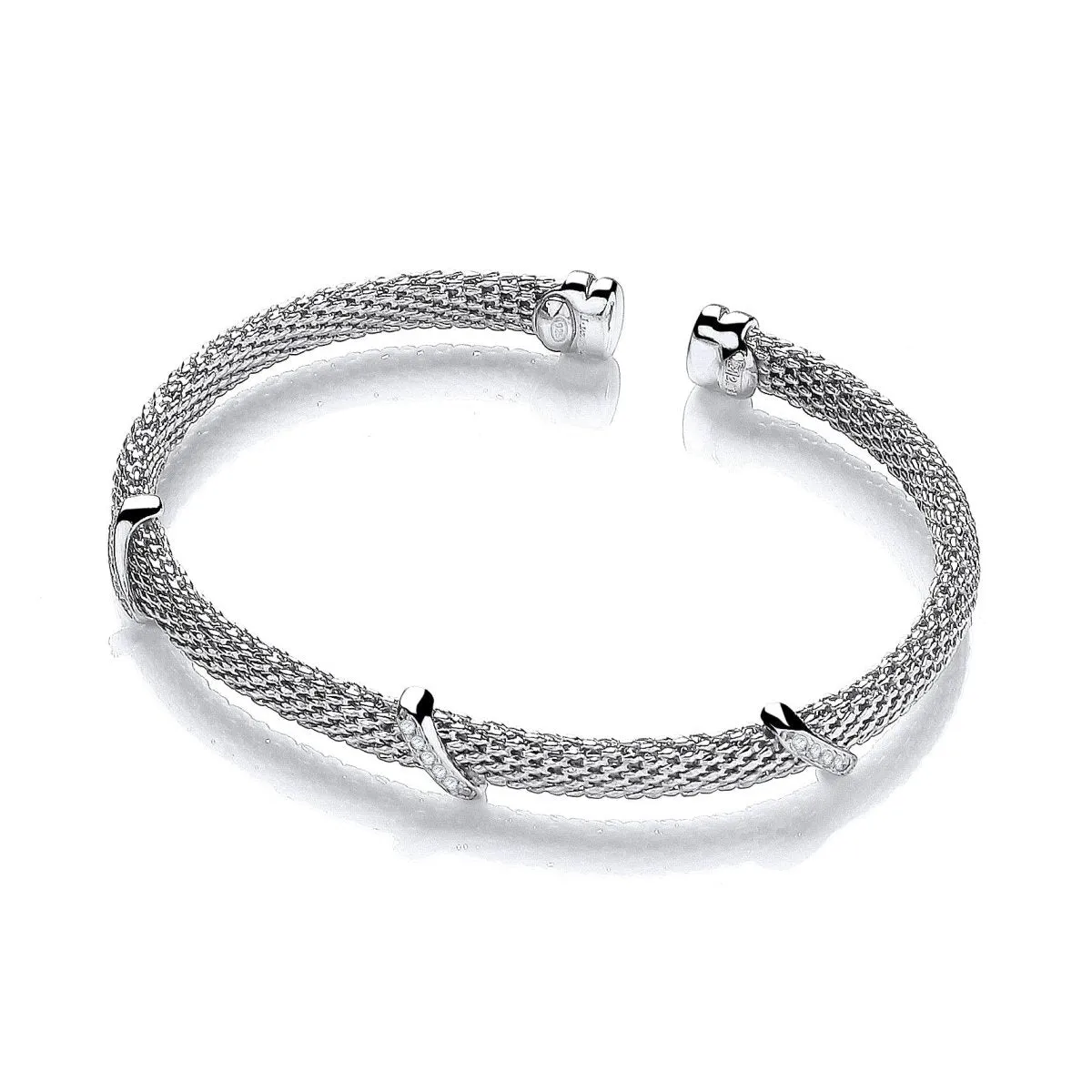 Sterling Silver Popcorn Kisses Bangle