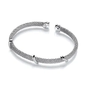 Sterling Silver Popcorn Kisses Bangle